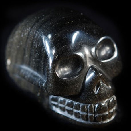 goud Obsidiaan schedel