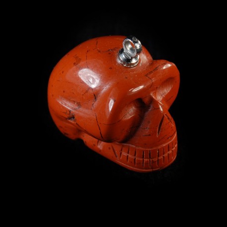 Rode-Jaspis schedel-hanger